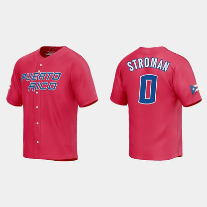 #0 MARCUS STROMAN PUERTO RICO BASEBALL 2023 WORLD BASEBALL CLASSIC JERSEY ¨C RED Stitches Baseball Jerseys - Main View