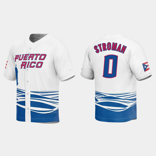 #0 MARCUS STROMAN PUERTO RICO BASEBALL 2023 WORLD BASEBALL CLASSIC JERSEY ¨C WHITE Stitches Baseball Jerseys - Main View