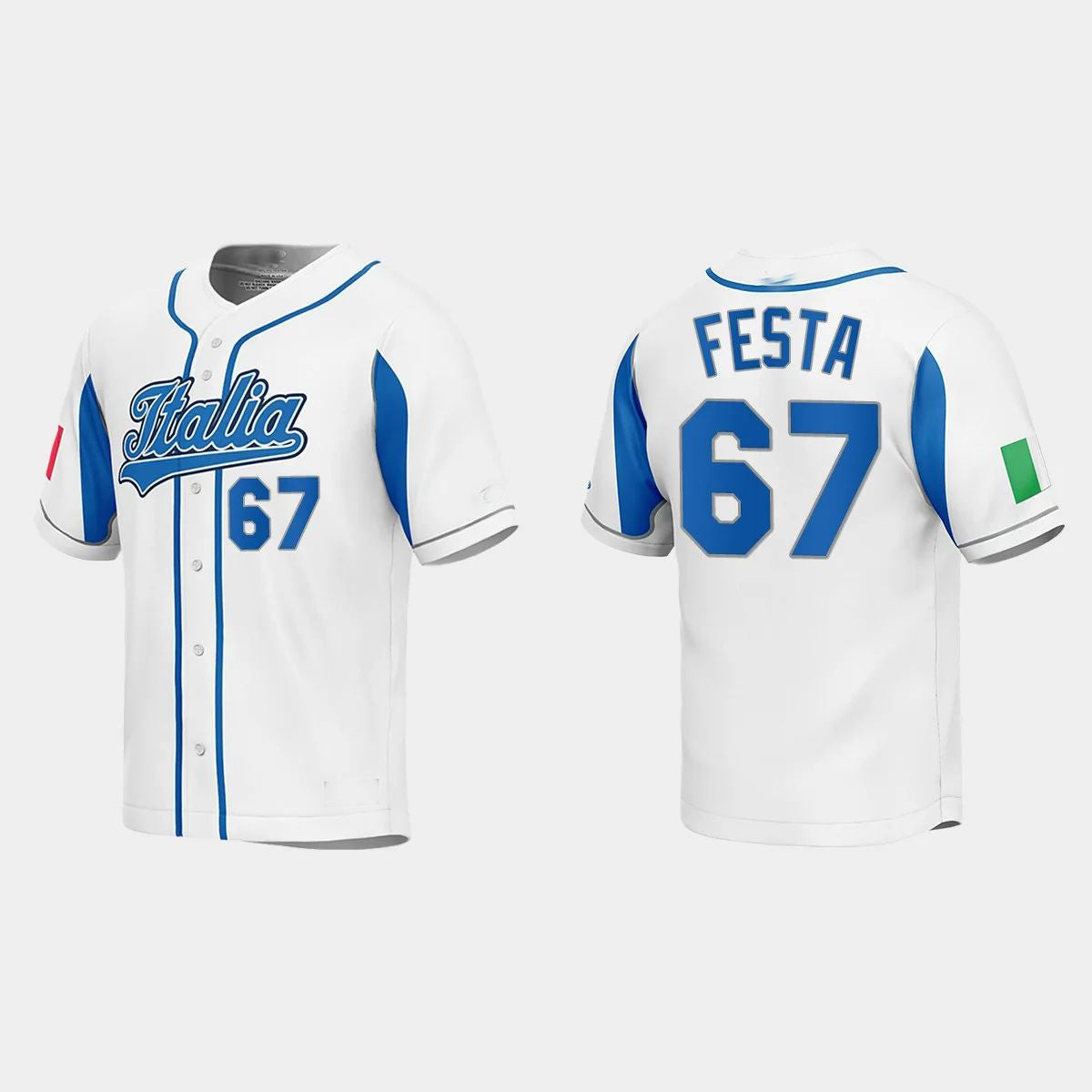 #67 MATT FESTA ITALY BASEBALL 2023 WORLD BASEBALL CLASSIC JERSEY ¨C WHITE Stitches Baseball Jerseys - Main View