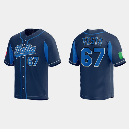 #67 MATT FESTA WORLD BASEBALL CLASSIC 2023 WORLD BASEBALL CLASSIC JERSEY ¨C NAVY Stitches Baseball Jerseys - Main View
