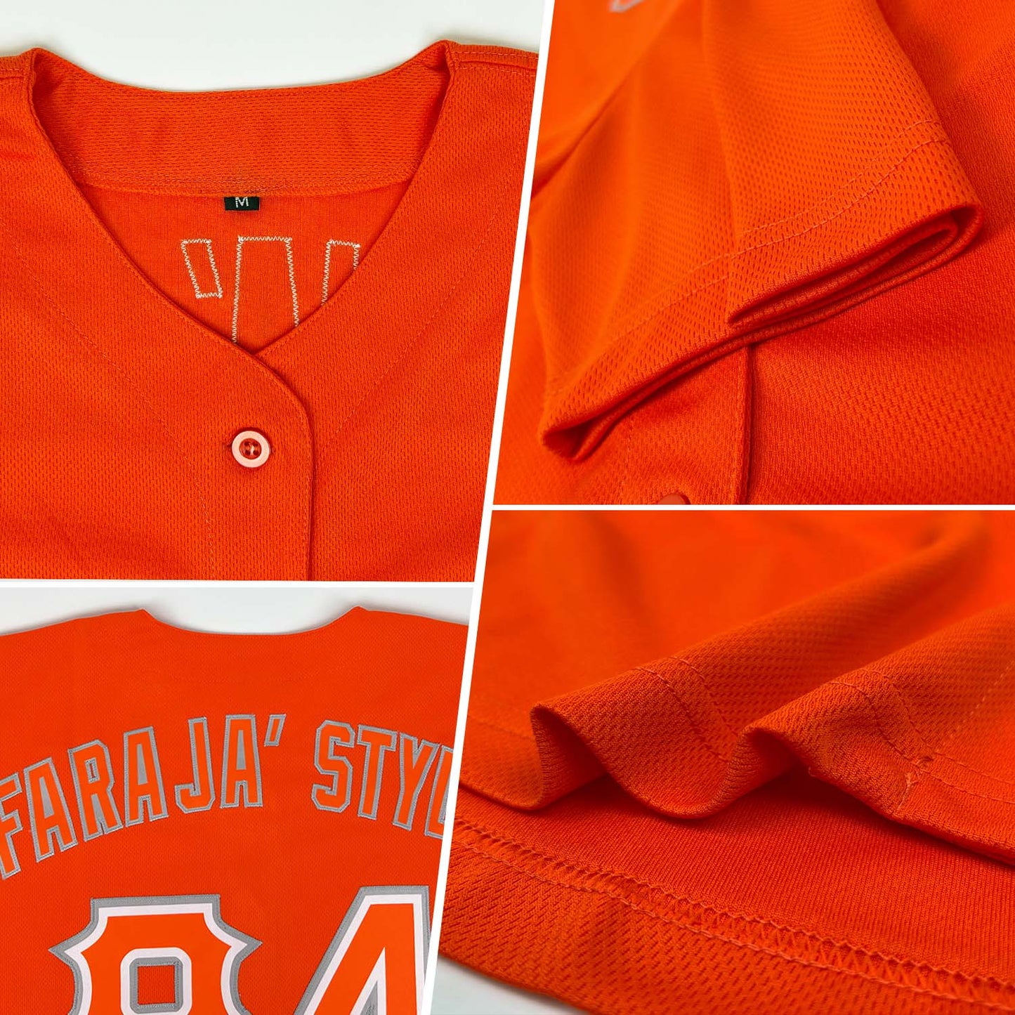 Custom Orange Orange-Gray Authentic Baseball Jersey view 2