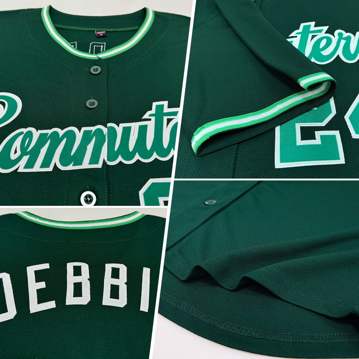Custom Green Kelly Green-White Authentic Baseball Jersey view 2