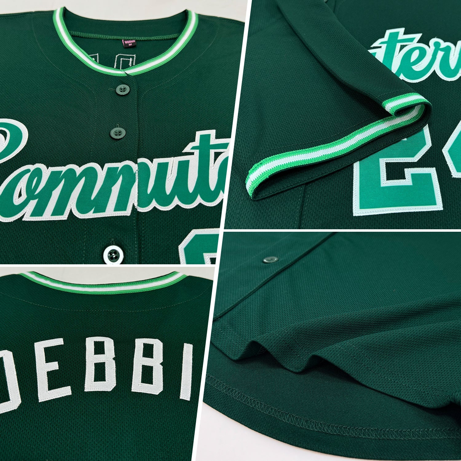 Custom Green Kelly Green-White Authentic Baseball Jersey view 2