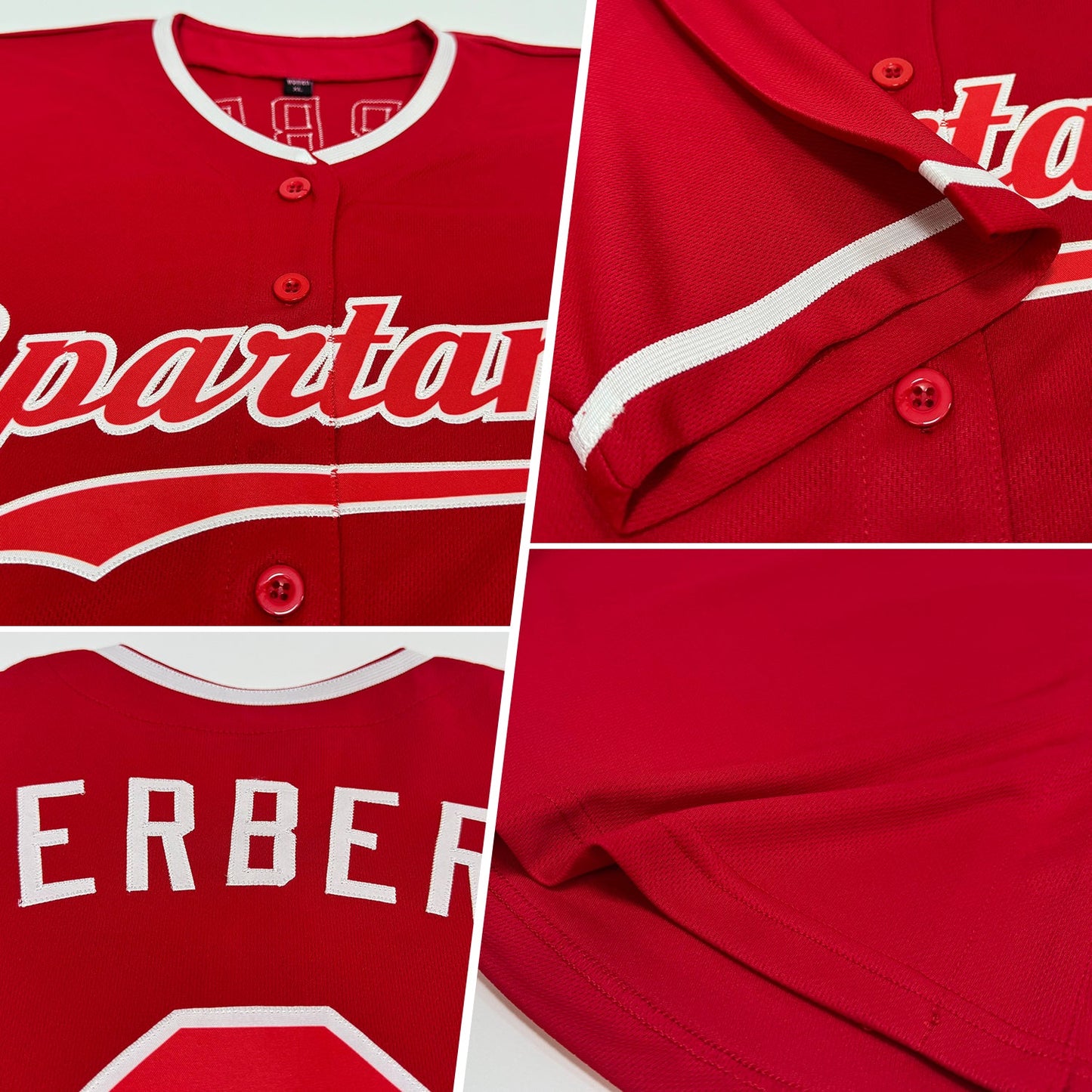 Custom Red Red-White Authentic Baseball Jersey view 2