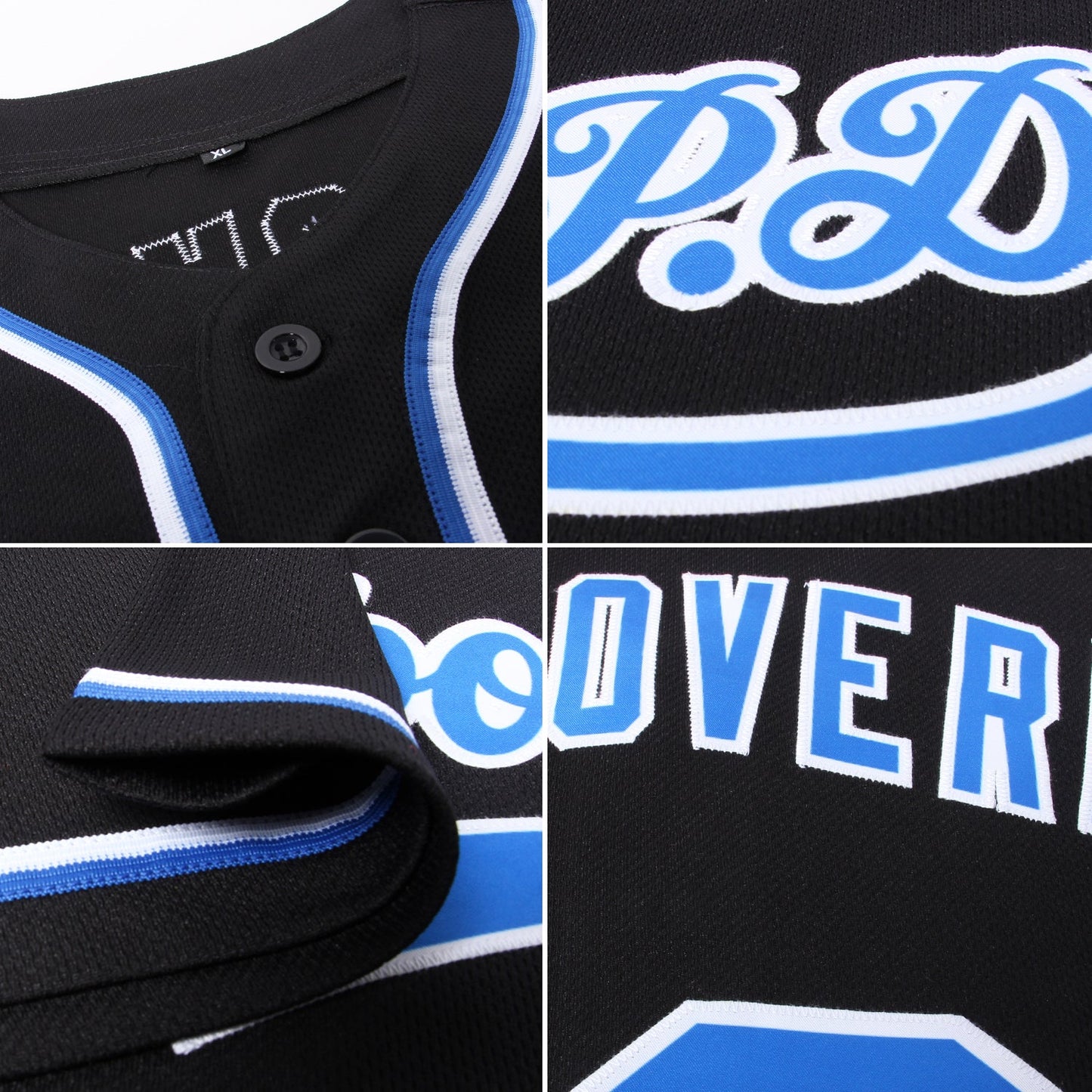 Custom Black Royal-White Authentic Baseball Jersey view 6