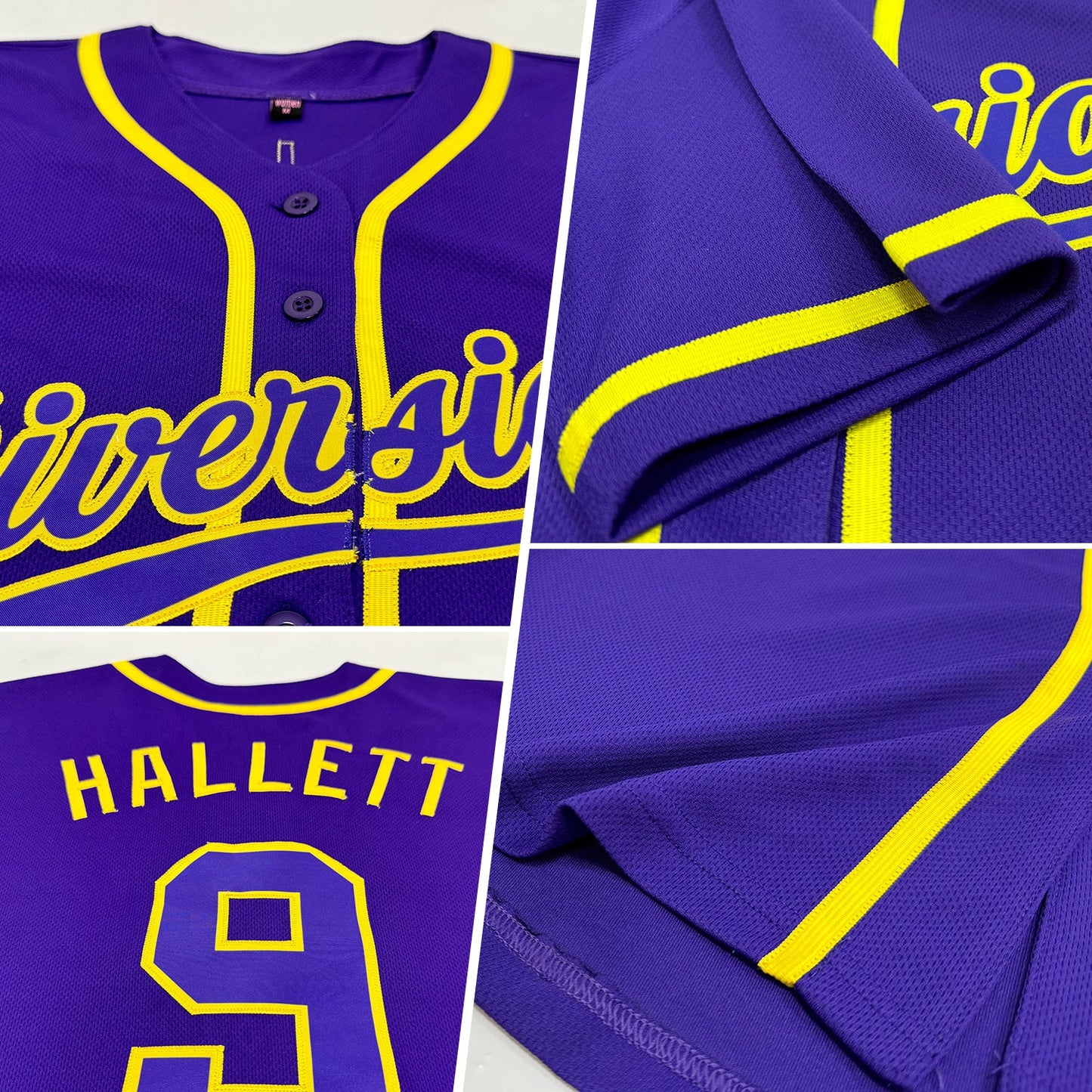 Custom Purple Purple-Gold Authentic Baseball Jersey view 2