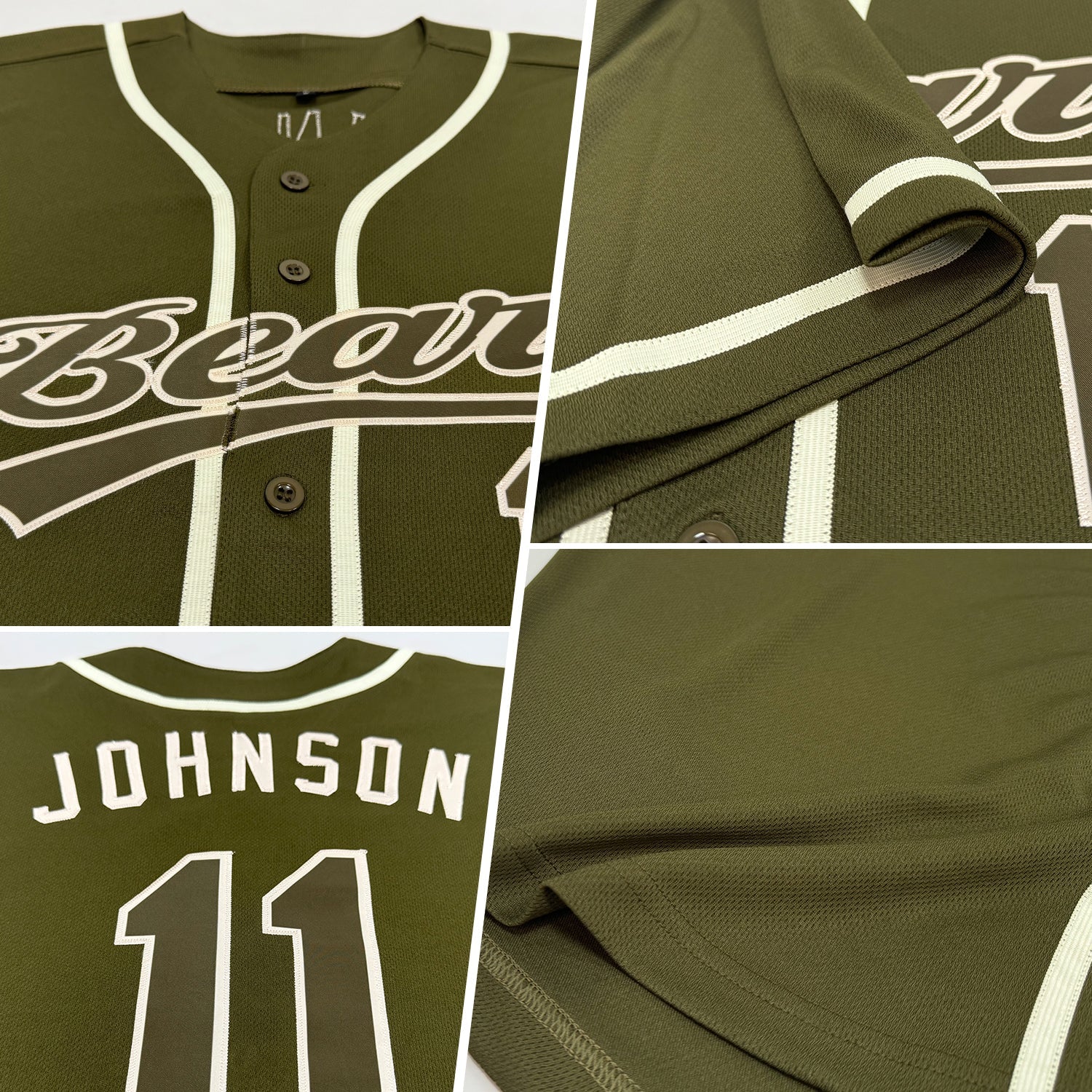 Custom Olive Olive-Cream Authentic Salute To Service Baseball Jersey view 2
