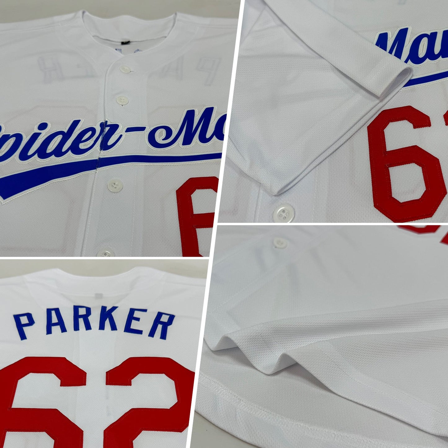 Custom White Red-Royal Authentic Baseball Jersey view 2