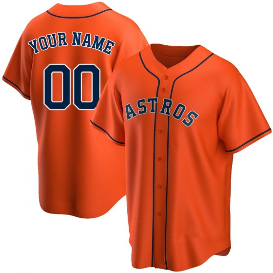 Custom Houston Astros Baseball Jerseys Orange Stitched Jerseys - Main View
