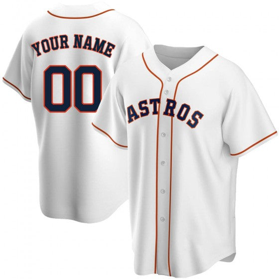 Custom Houston Astros Baseball Jerseys White Stitched Jerseys - Main View