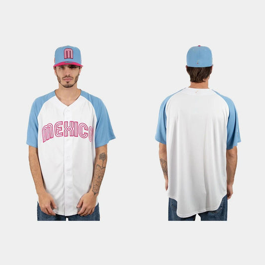 MEXICO BASEBALL 2023 WORLD BASEBALL CLASSIC JERSEY ¨C WHITE BLUE Stitches Baseball Jerseys - Main View