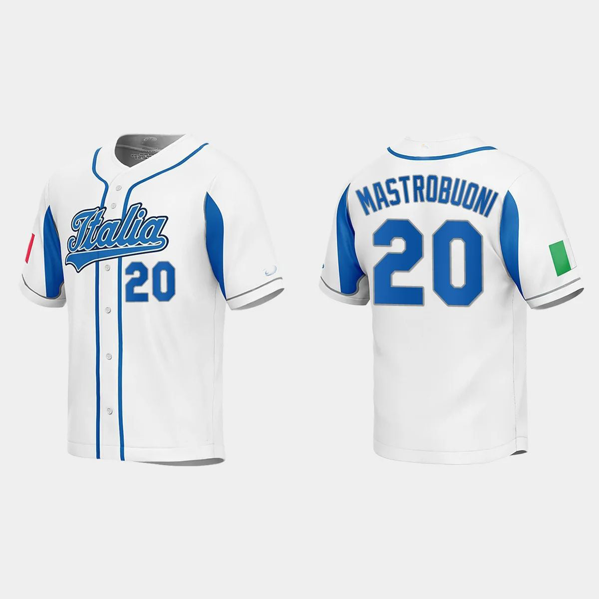 #20 MILES MASTROBUONI ITALY BASEBALL 2023 WORLD BASEBALL CLASSIC JERSEY ¨C WHITE Stitches Baseball Jerseys - Main View