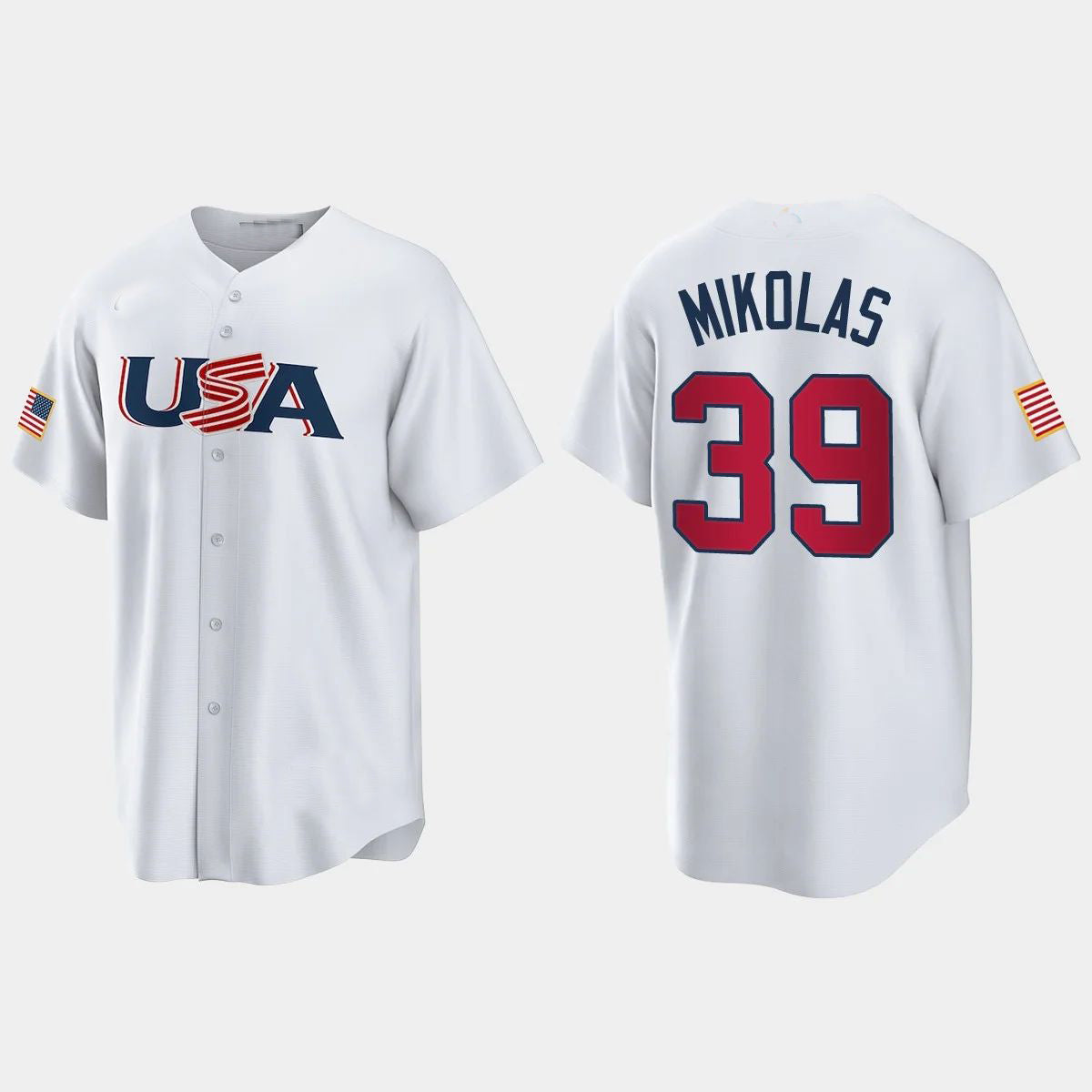 #39 MILES MIKOLAS ST. LOUIS CARDINALS 2023 WORLD BASEBALL CLASSIC USA REPLICA JERSEY ¨C WHITE Stitches Baseball Jerseys - Main View