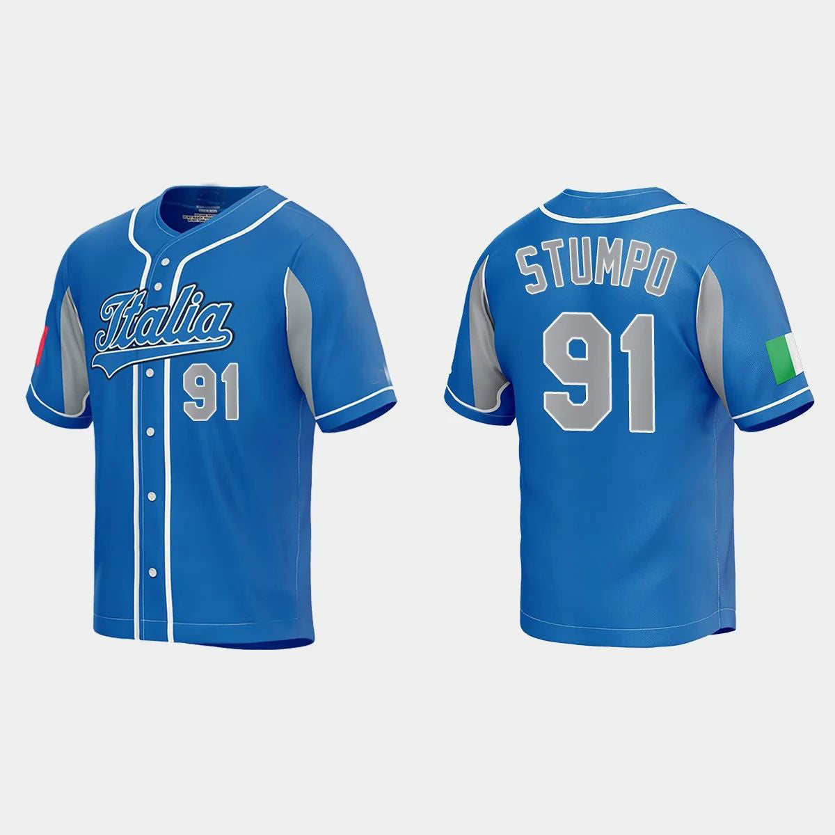 #91 MITCHELL STUMPO ITALY BASEBALL 2023 WORLD BASEBALL CLASSIC JERSEY - ROYAL Stitches Baseball Jerseys