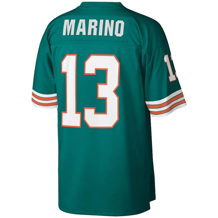 MN.Dolphins #13 Dan Marino Mitchell & Ness Aqua 1984 Legacy Replica Jersey Stitched American Football Jerseys - Main View