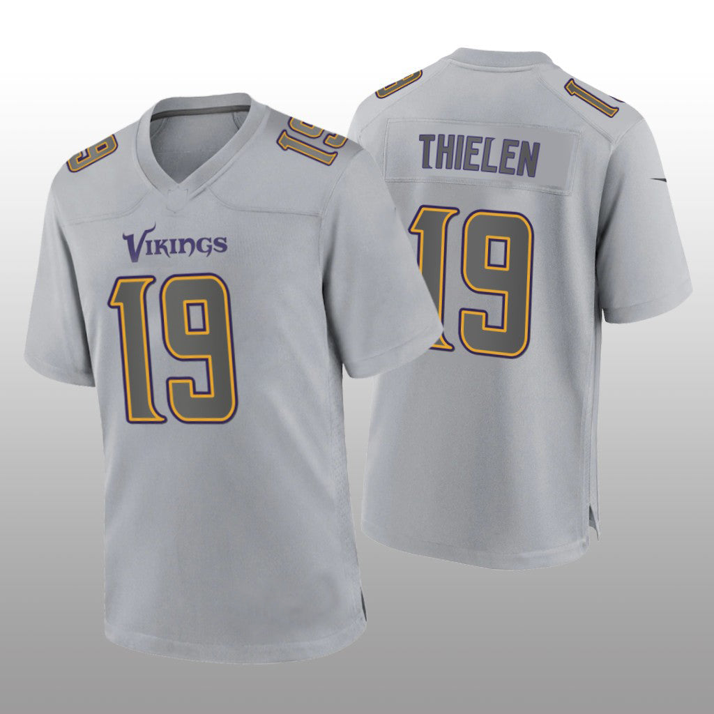 MN.Vikings #19 Adam Thielen Gray Atmosphere Fashion Game Jersey Stitched American Football Jerseys - Main View