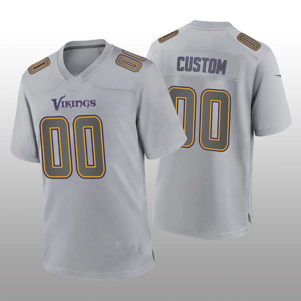 Custom MN.Vikings Gray Atmosphere Game Jersey Stitched Jerseys Football Jerseys - Main View