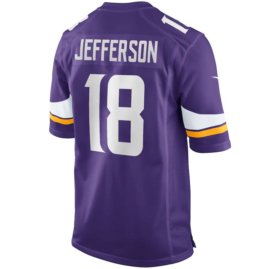 MN.Vikings #18 Justin Jefferson Purple Player Game Jersey Stitched American Football Jerseys - Main View