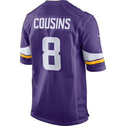 MN.Vikings #8 Kirk Cousins Purple Game Jersey Stitched American Football Jerseys - Main View