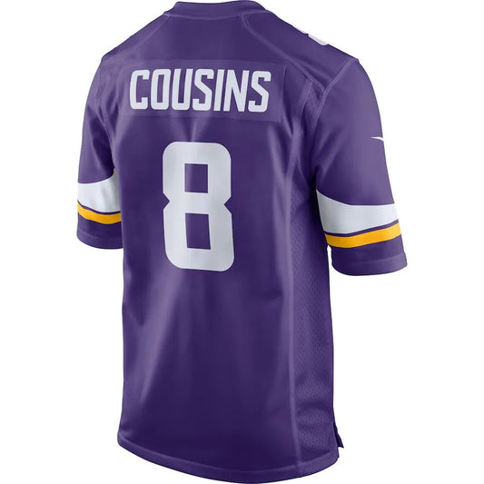 MN.Vikings #8 Kirk Cousins Purple Game Jersey Stitched American Football Jerseys - Main View