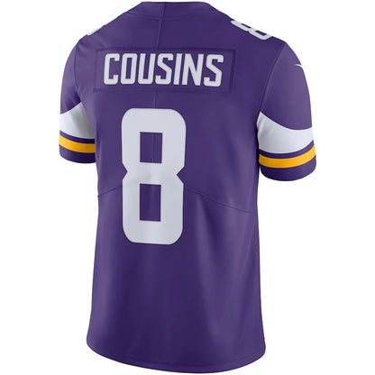 MN.Vikings #8 Kirk Cousins Purple Vapor Untouchable Limited Jersey Stitched American Football Jerseys - Main View