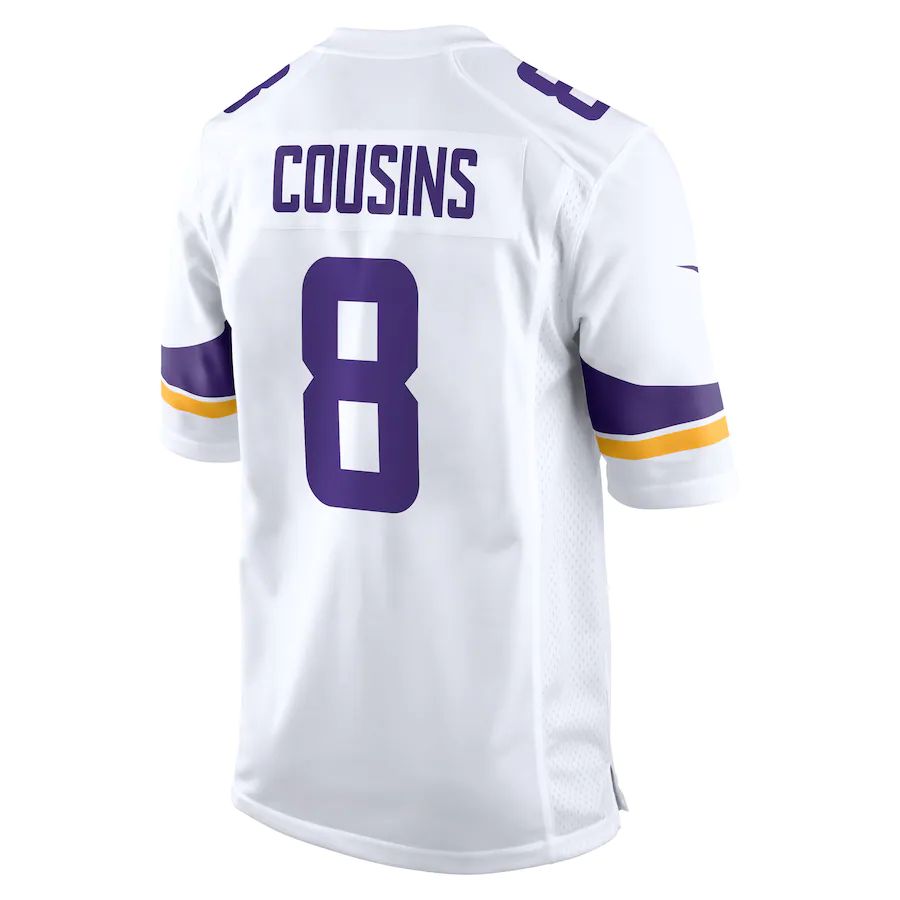 MN.Vikings #8 Kirk Cousins White Game Player Jersey Stitched American Football Jerseys - Main View