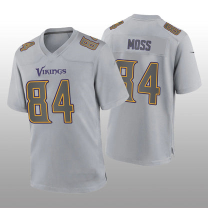 MN.Vikings #84 Randy Moss Gray Atmosphere Game Retired Player Jersey Stitched American Football Jerseys - Main View