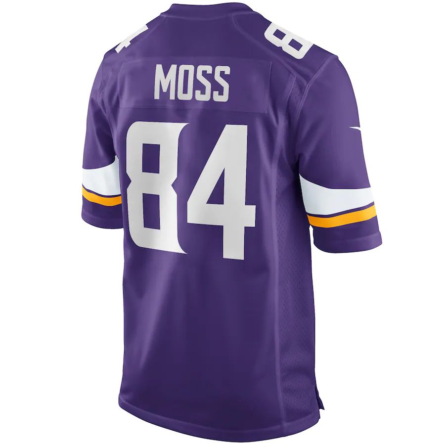 MN.Vikings #84 Randy Moss Purple Game Retired Player Jersey Stitched American Football Jerseys - Main View