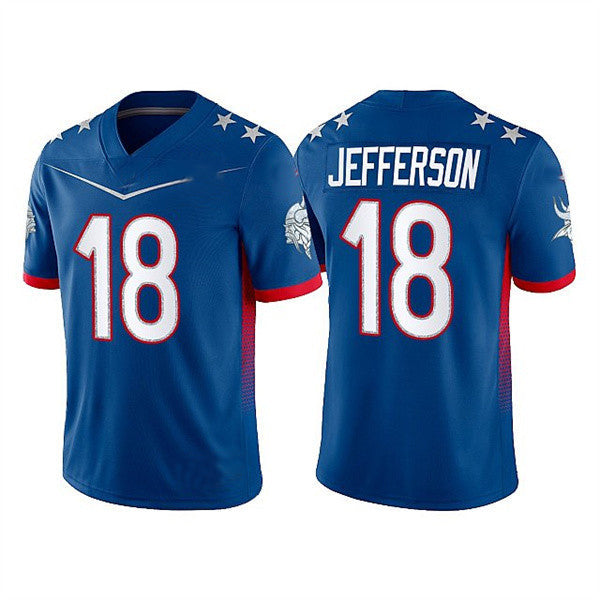 MN.Vikings #18 Justin Jefferson 2022 Royal Pro Bowl Stitched Jersey American Football Jerseys - Main View