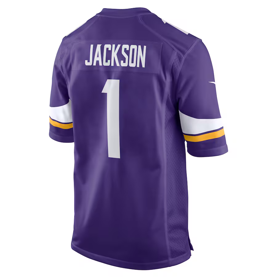 MN.Vikings #1 Donovan Jackson Purple 2025 Draft First Round Pick Game Stitched American Football Jerseys - Main View