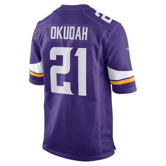 MN.Vikings #21 Jeff Okudah Purple Team Game Stitched American Football Jerseys - Main View