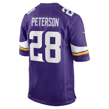MN.Vikings #28 Adrian Peterson Purple Team Retired Game Football Jersey - Main View