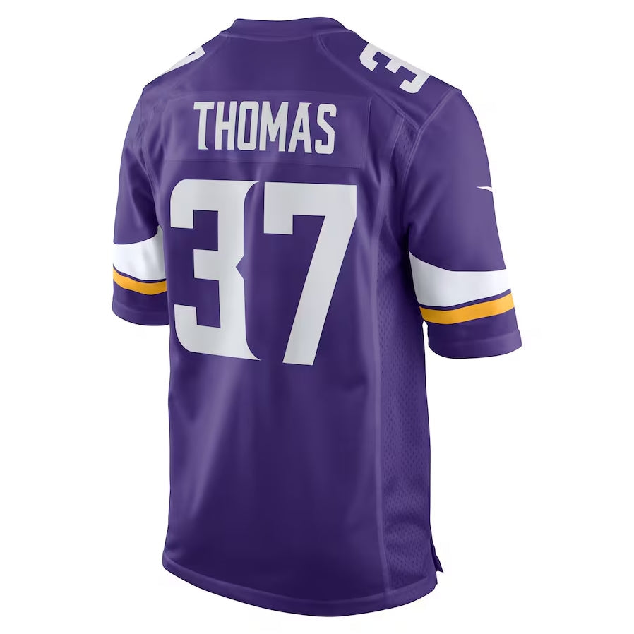 MN.Vikings #37 Tavierre Thomas Purple Team Game Stitched American Football Jerseys - Main View
