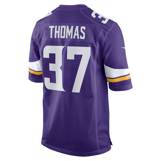 MN.Vikings #37 Tavierre Thomas Purple Team Game Stitched American Football Jerseys - Main View