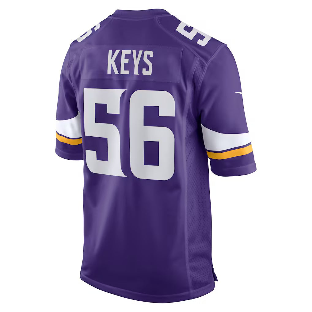 MN.Vikings #56 Austin Keys Purple Team Game Stitched American Football Jerseys - Main View