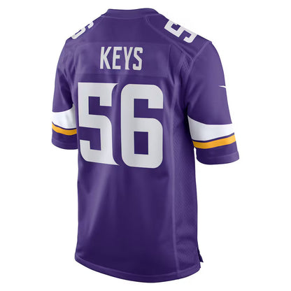 MN.Vikings #56 Austin Keys Purple Team Game Stitched American Football Jerseys - Main View