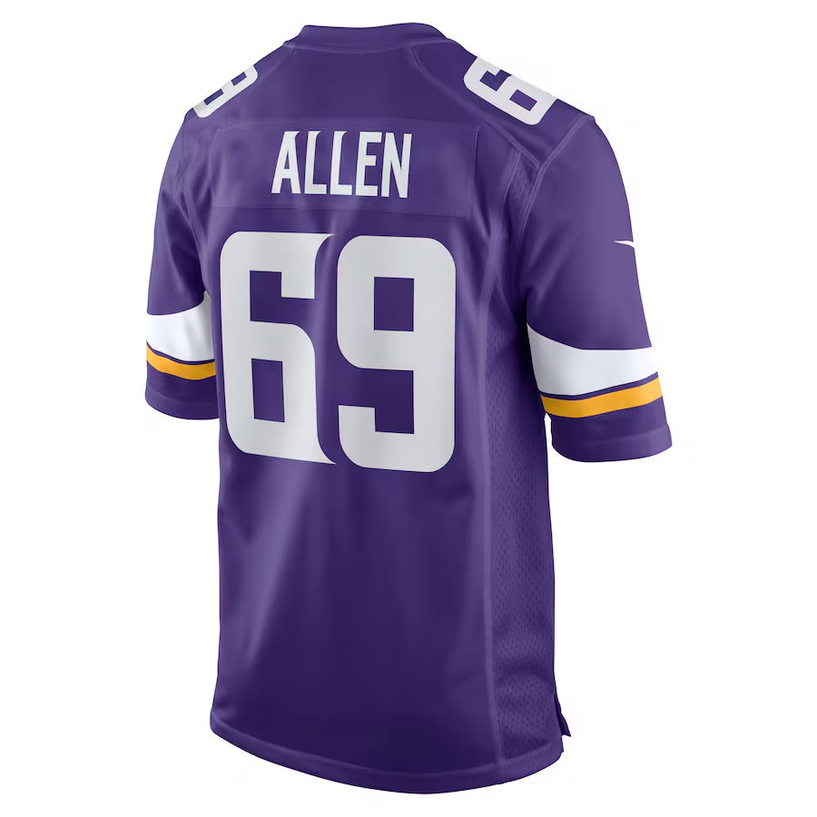MN.Vikings #69 Jared Allen Retired Player Game Jersey - Purple Stitched American Football Jerseys - Main View