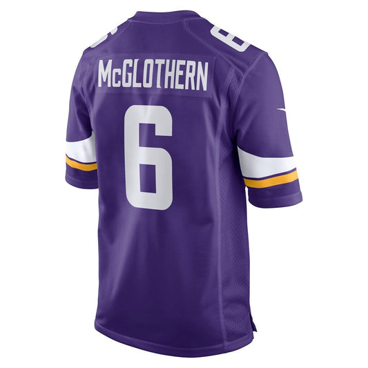 MN.Vikings #6 Dwight McGlothern Purple Team Game Stitched American Football Jerseys - Main View