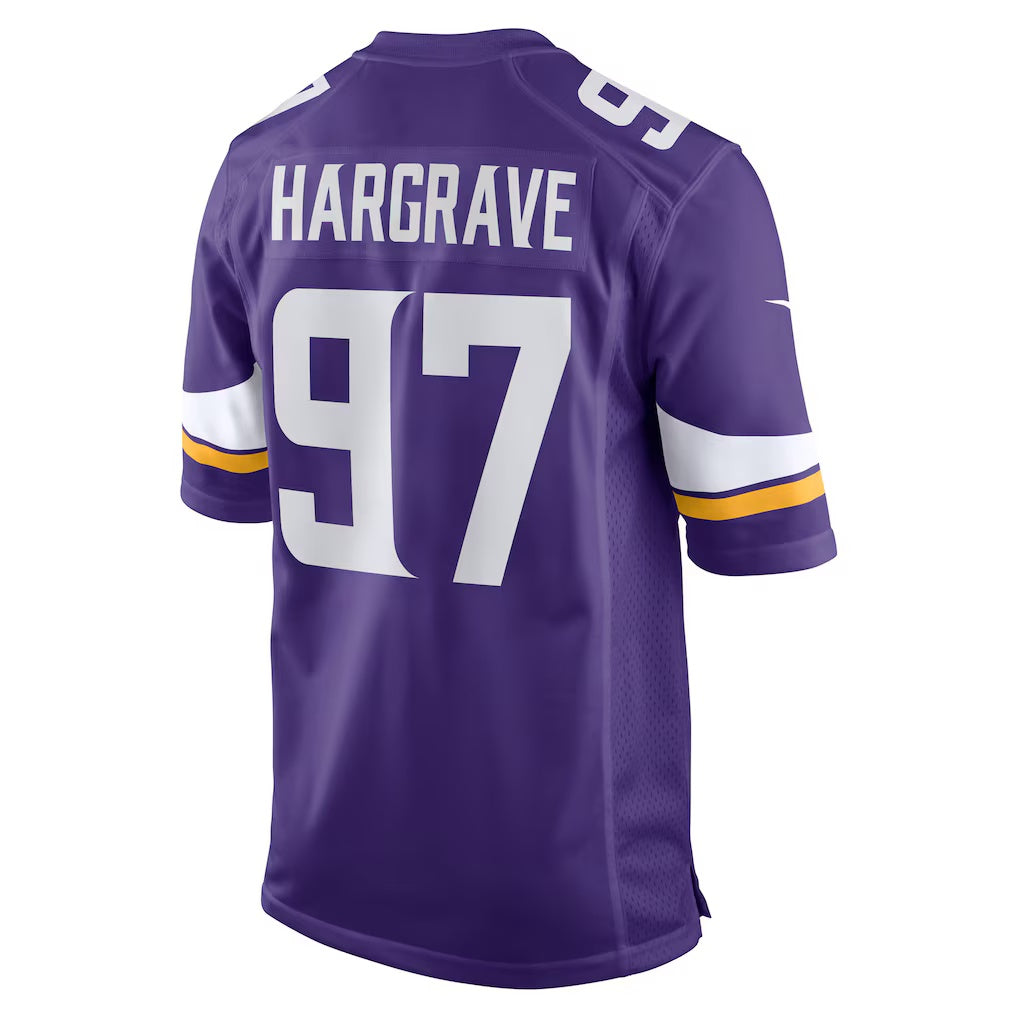 MN.Vikings #97 Javon Hargrave Purple Team Game Stitched American Football Jerseys - Main View