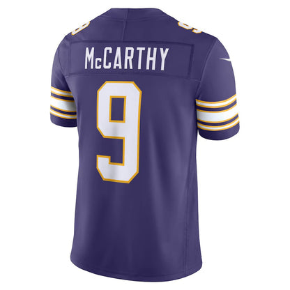 MN.Vikings #9 J.J. McCarthy Purple Alternate Classic Vapor F.U.S.E. Stitched Limited Football Jersey - Main View