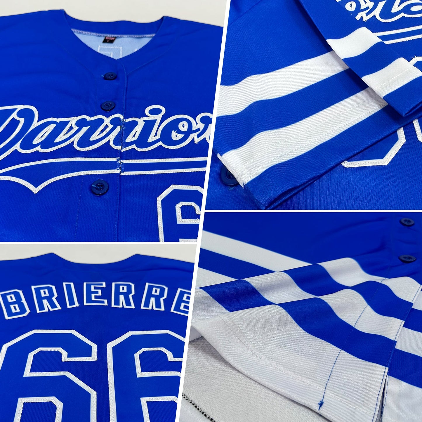 Custom Royal White Line Authentic Baseball Jersey view 2