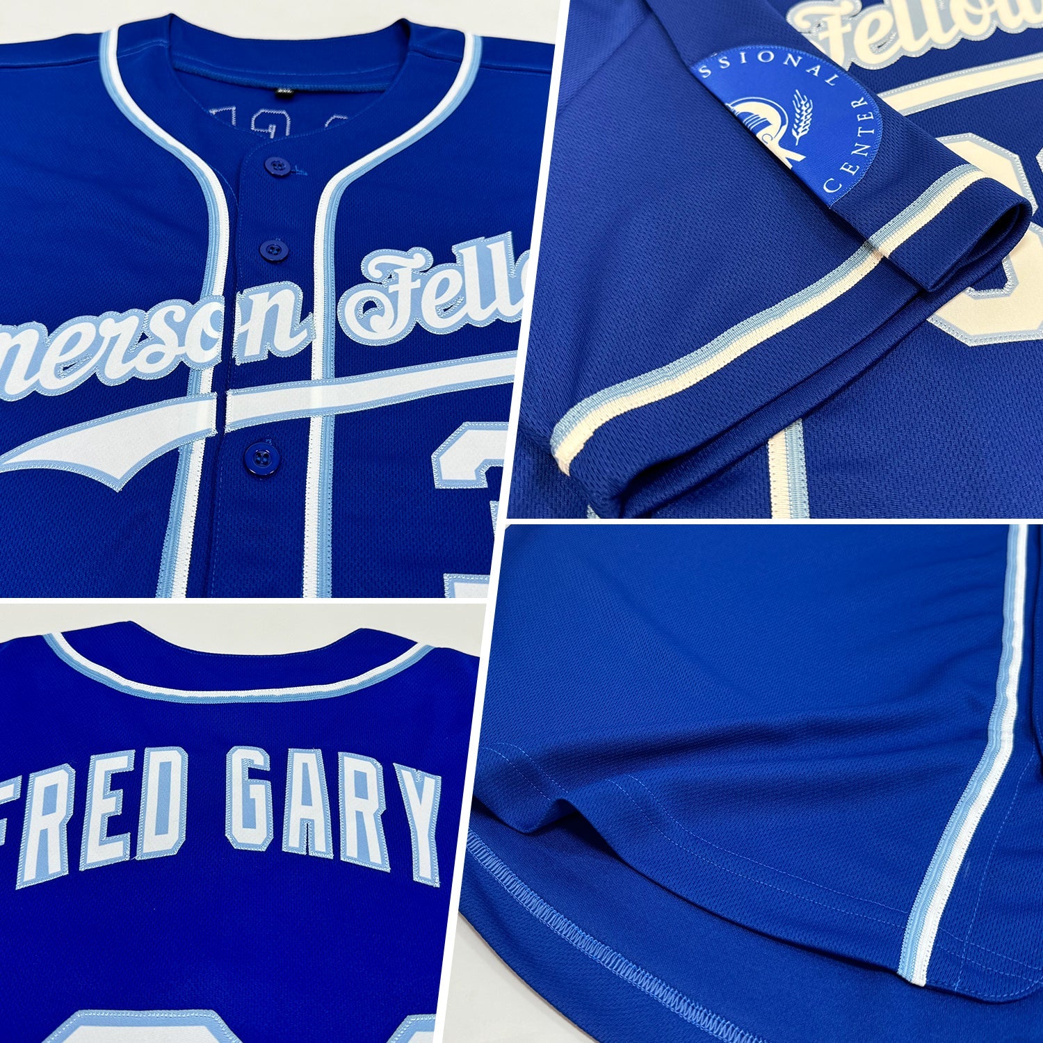 Custom Royal White-Light Blue Authentic Baseball Jersey view 2