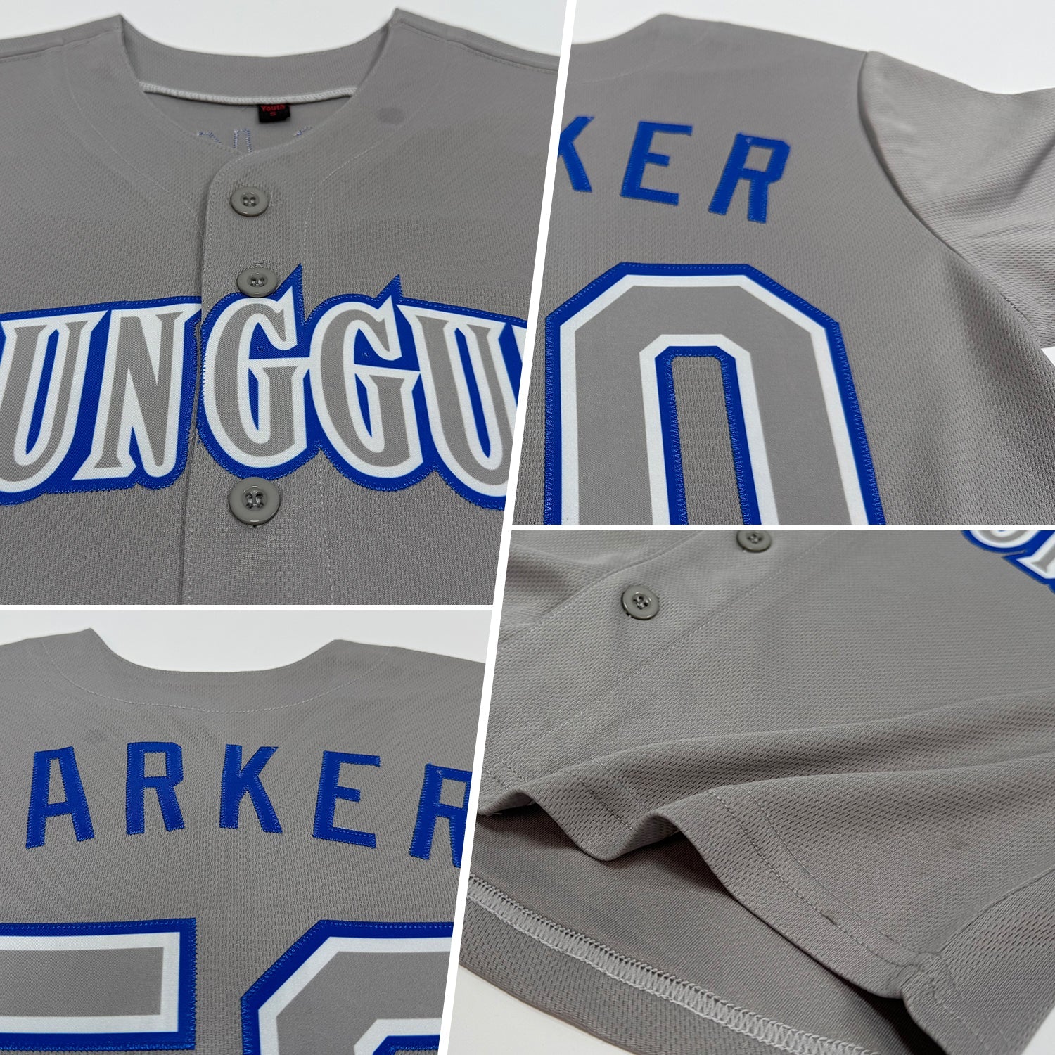 Custom Gray Gray Royal Authentic Baseball Jersey view 2