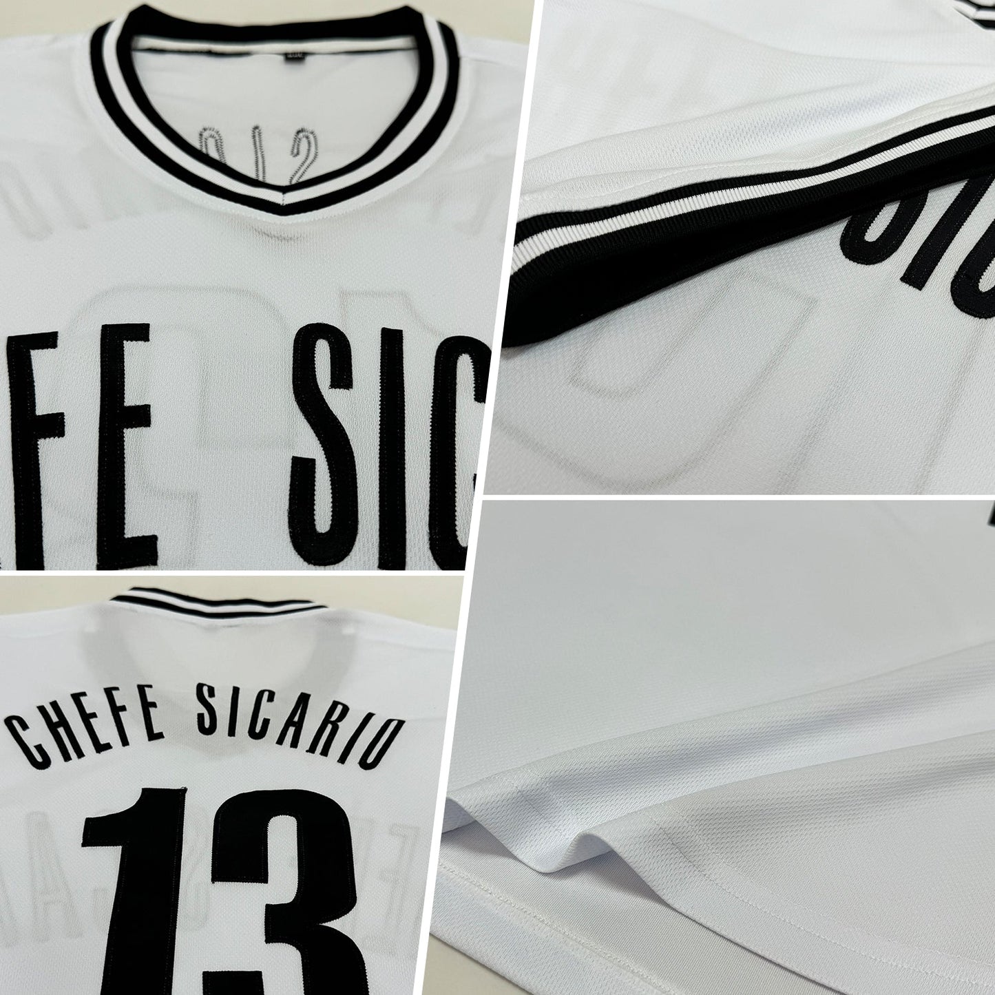 Custom White Black Authentic Throwback Rib-Knit Baseball Jersey Shirt view 2