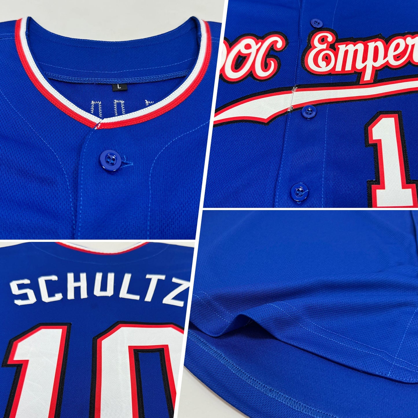 Custom Royal White-Red Authentic Baseball Jersey view 2