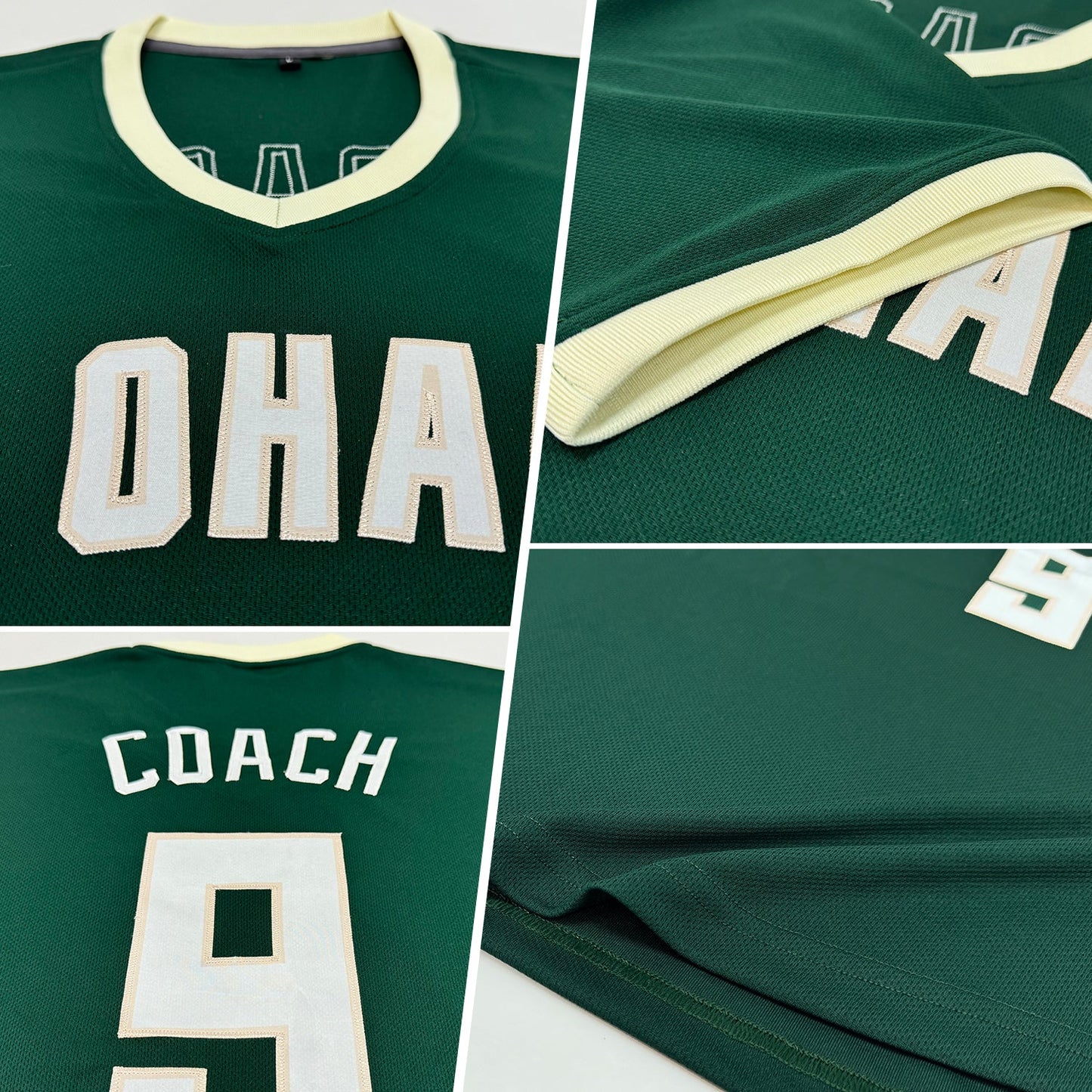 Custom Green White-Cream Authentic Throwback Rib-Knit Baseball Jersey Shirt view 2