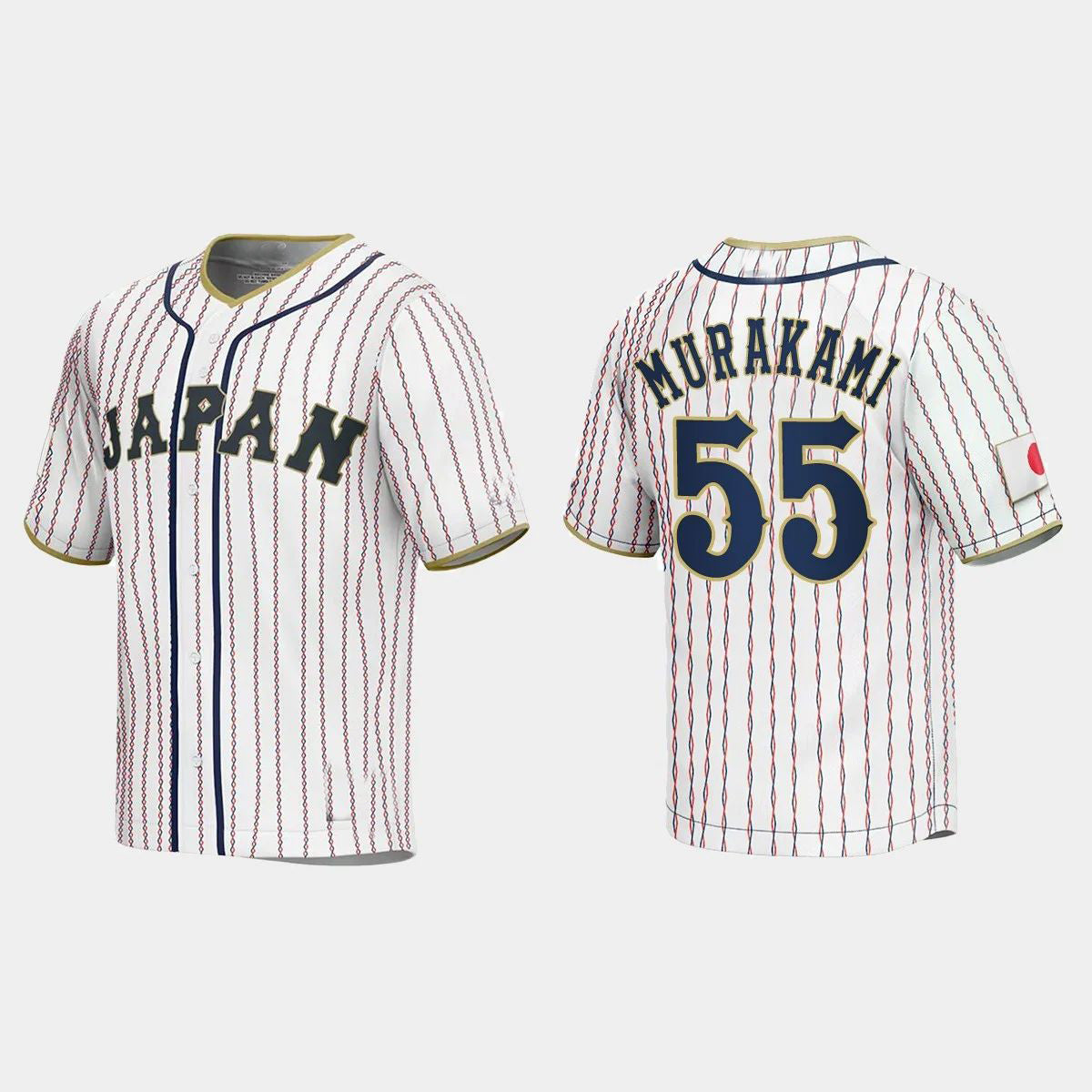 #55 MUNETAKA MURAKAMI JAPAN BASEBALL 2023 WORLD BASEBALL CLASSIC JERSEY ¨C WHITE Stitches Baseball Jerseys - Main View