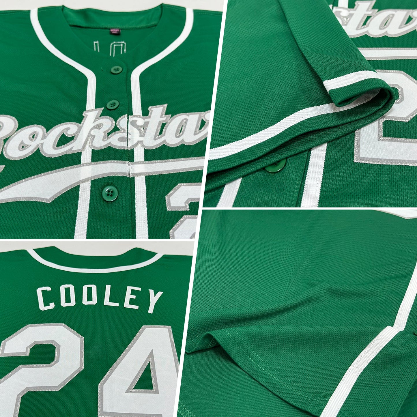 Custom Kelly Green White-Gray Authentic St. Patrick's Day Baseball Jersey view 2