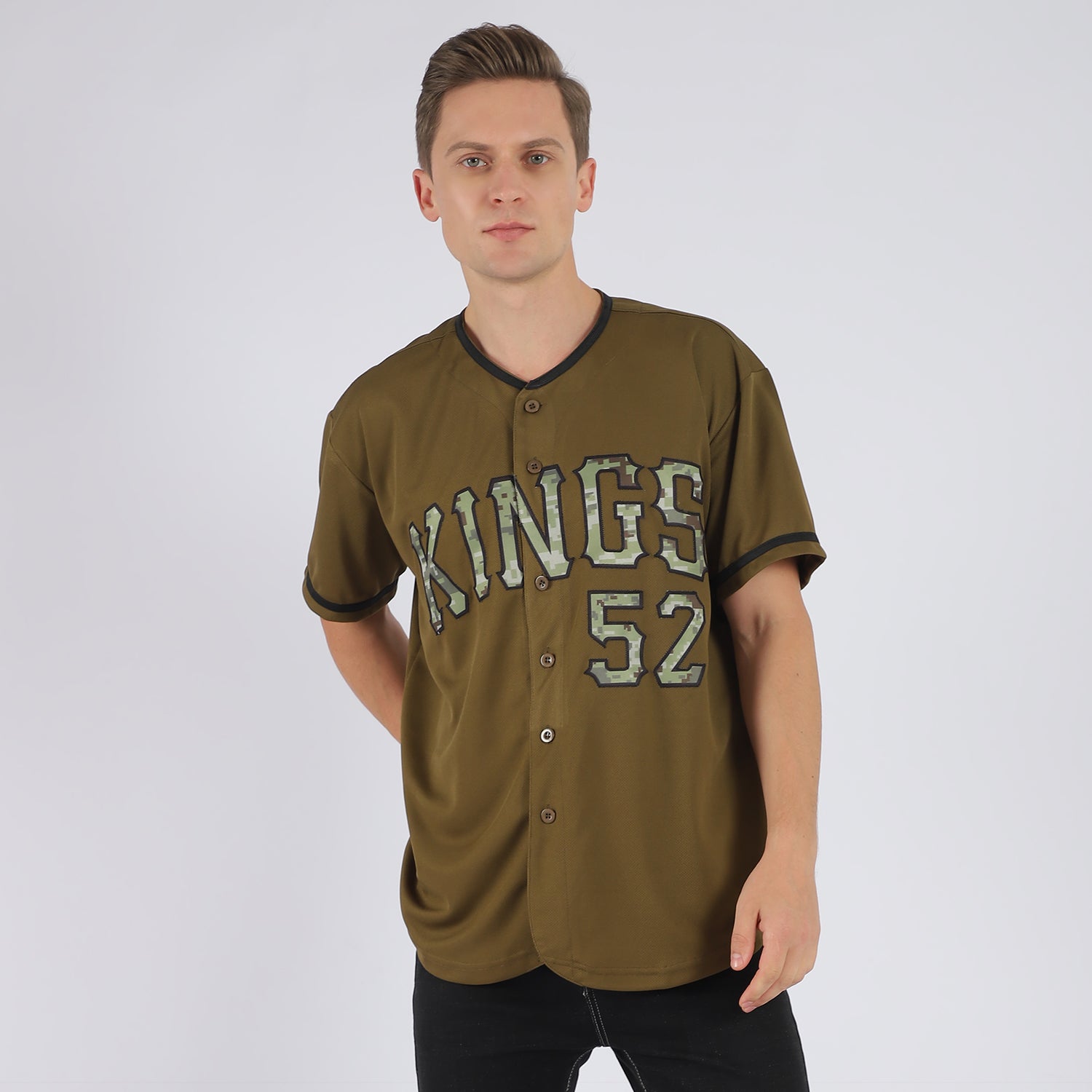 Custom Olive Camo-Black Authentic Salute To Service Baseball Jersey view 2