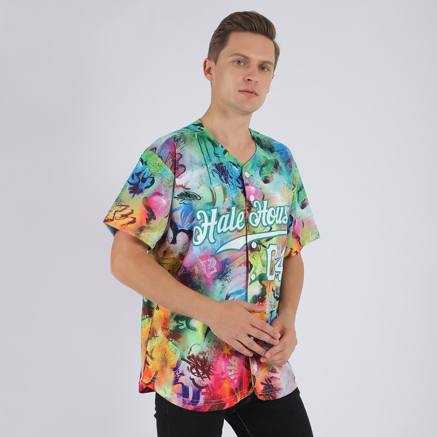 Custom Scratch Graffiti Pattern White-Kelly Green 3D Authentic Baseball Jersey view 2
